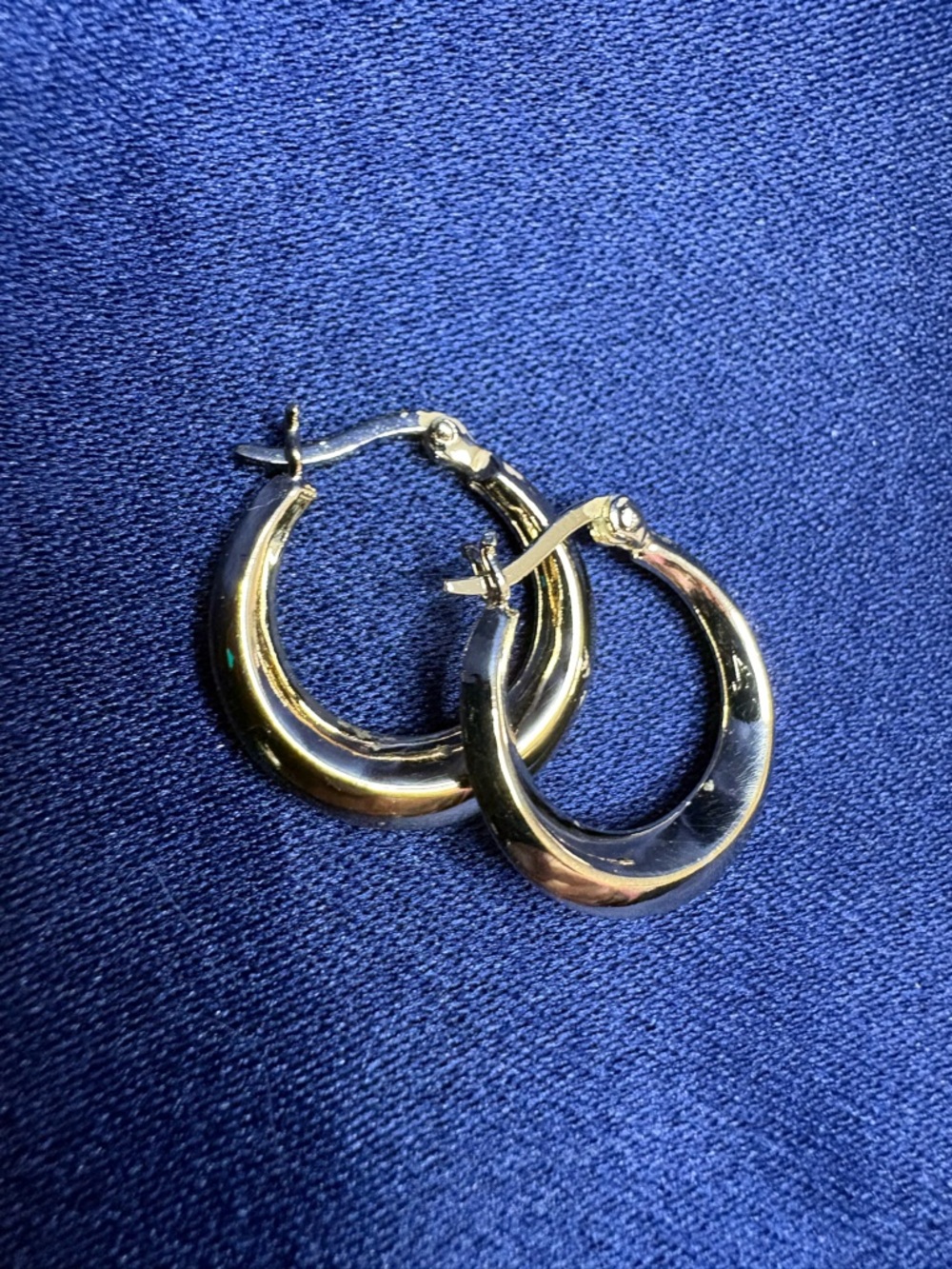 Earrings Gold Over 925 Sterling Silver Crescent Hoops